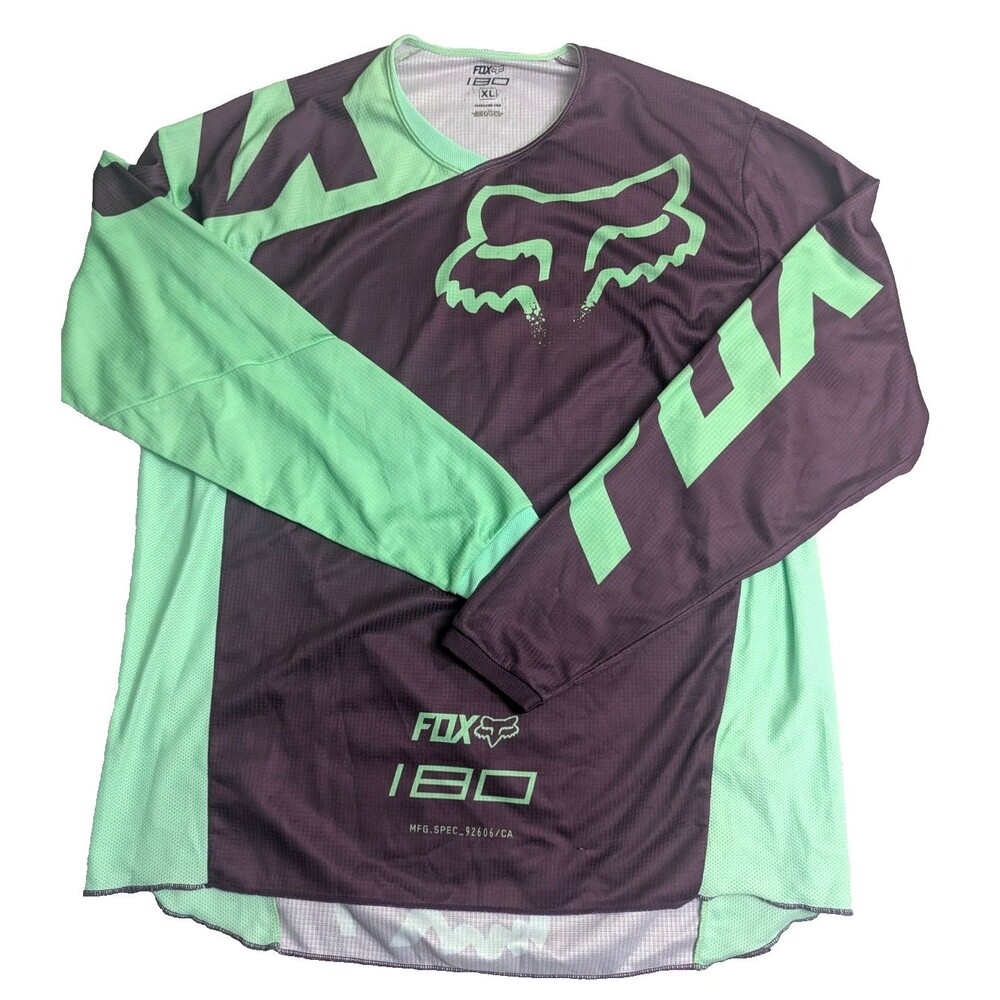 Fox 180 Awareness Mens Racing Jersey XL Neon Green/Purple Off-Road Motocross